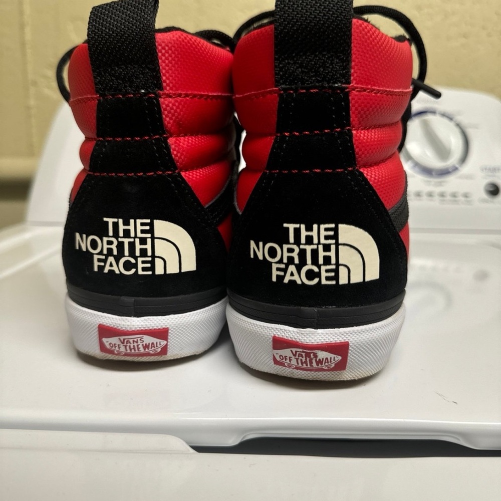 Vans x The North Face Red and Black High-Top Sneakers